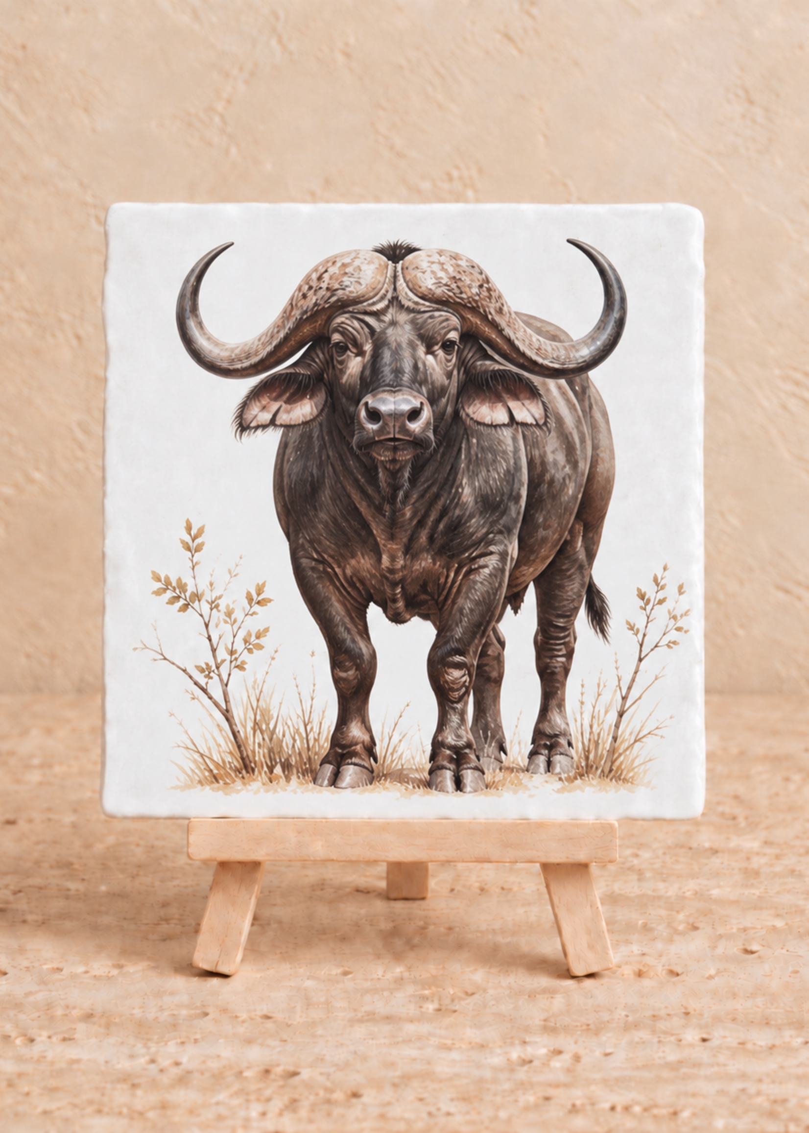 Tegel Quotes Afrikaanse buffel op een tegel | Stoer wild dier tegeltje