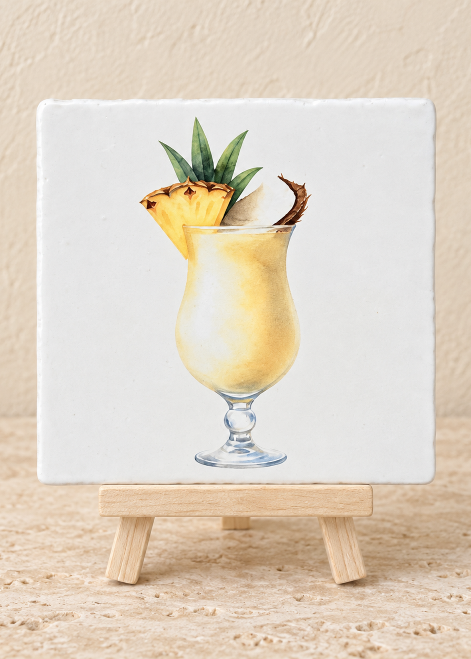 Tegel Quotes Piña Colada op een tegel | Tropisch cocktail tegeltje