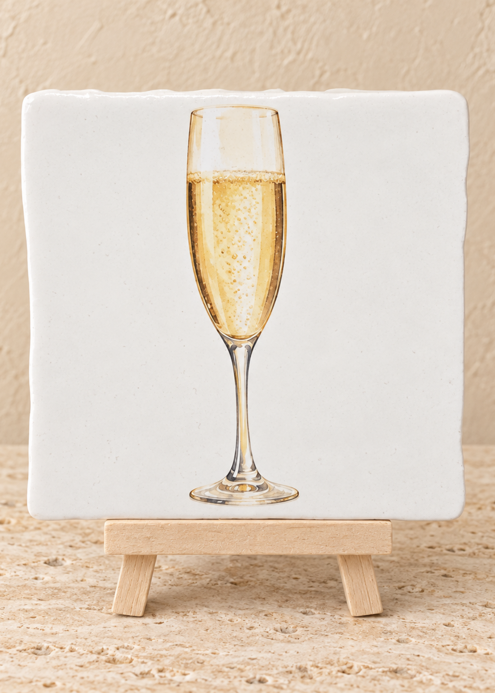 Tegel Quotes Champagne op een tegel | Feestelijk drankjes tegeltje