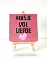 Tegel Quotes huisje vol liefde - roze
