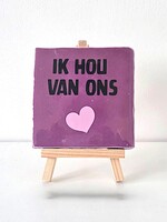 Tegel Quotes ik hou van ons - paars