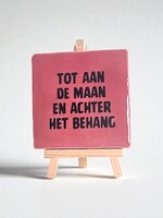 Tegel Quotes tot aan de maan en achter het behang - roze