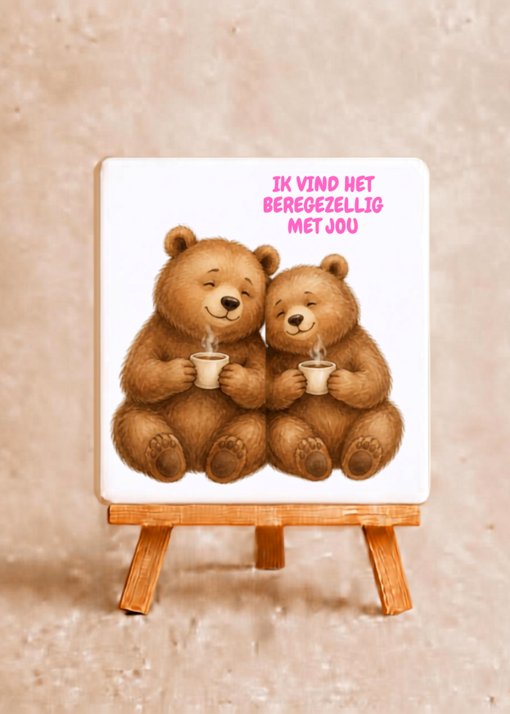 Tegel Quotes Tegel met beren – gezellige dieren tegel met illustratie