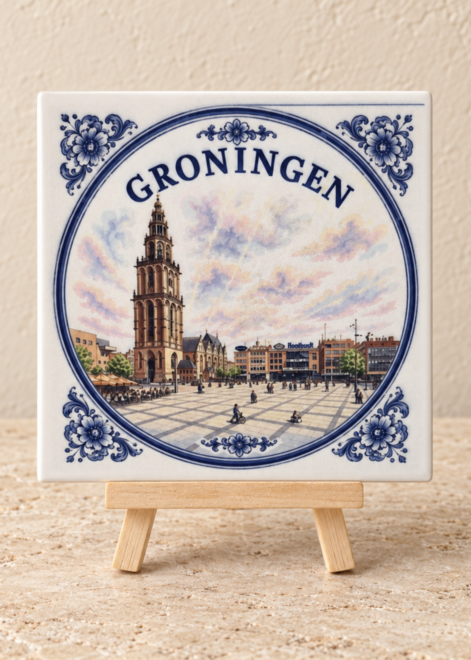 Tegel Quotes Groningen op een tegel | Delfts blauw stadstegeltje