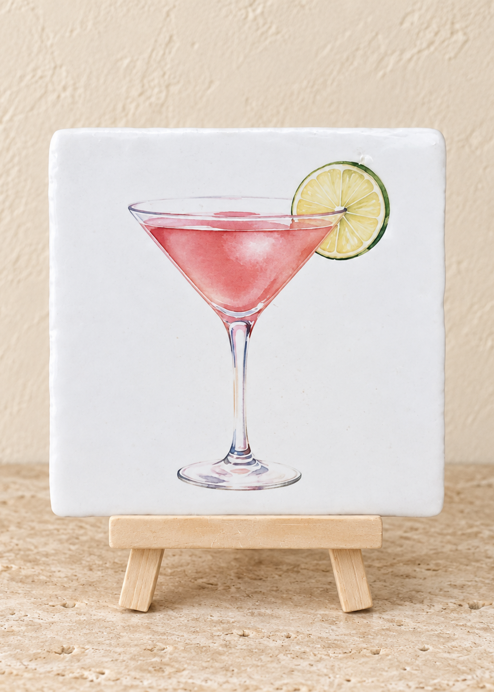 Tegel Quotes Cosmopolitan op een tegel | Roze cocktail tegeltje