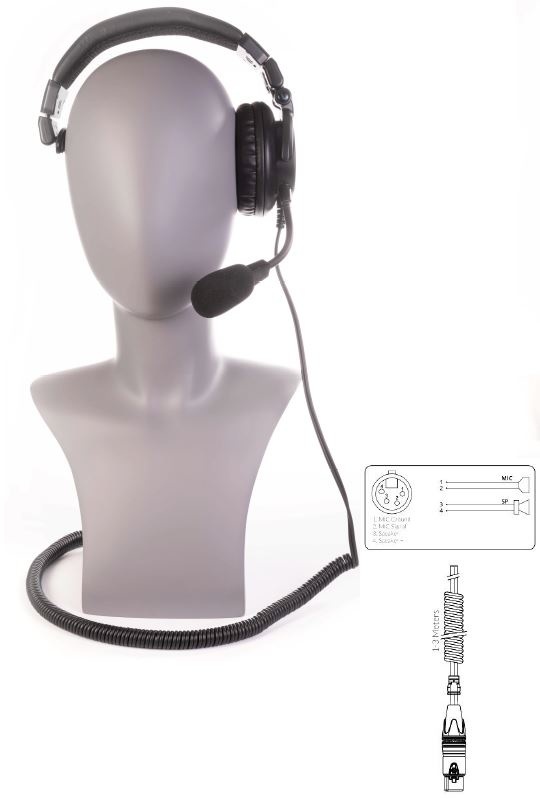 GreenGO GreenGO Single cup headset with Neutrik 4 pin connector