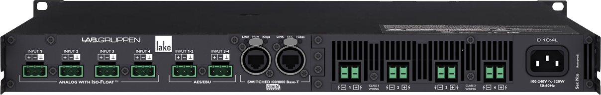 Lab Gruppen D 10:4L Lake Amp 4x250W/4ohm EU, foto 2 van 2