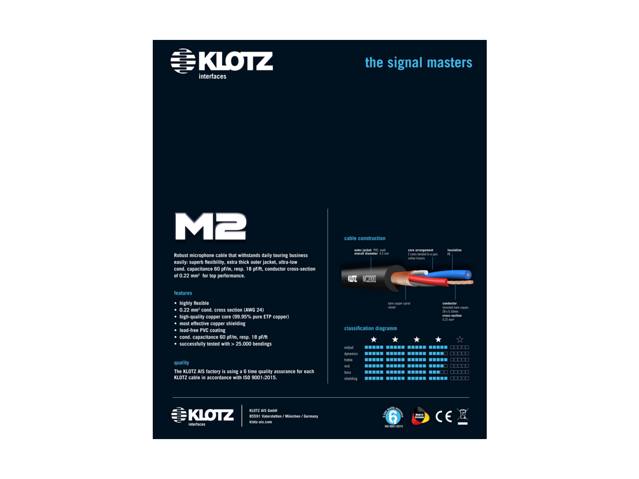 KLOTZ M2 Mic kabel - zwart 3 meter - XLR 3p. F/M NEUTRIK, foto 5 van 5