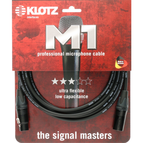 KLOTZ M1 Mic Cable bk 1 m XLR 3p. F/M