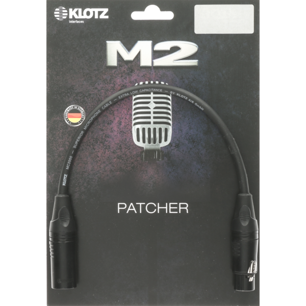 KLOTZ M2 Mic Cable bk 0,3m