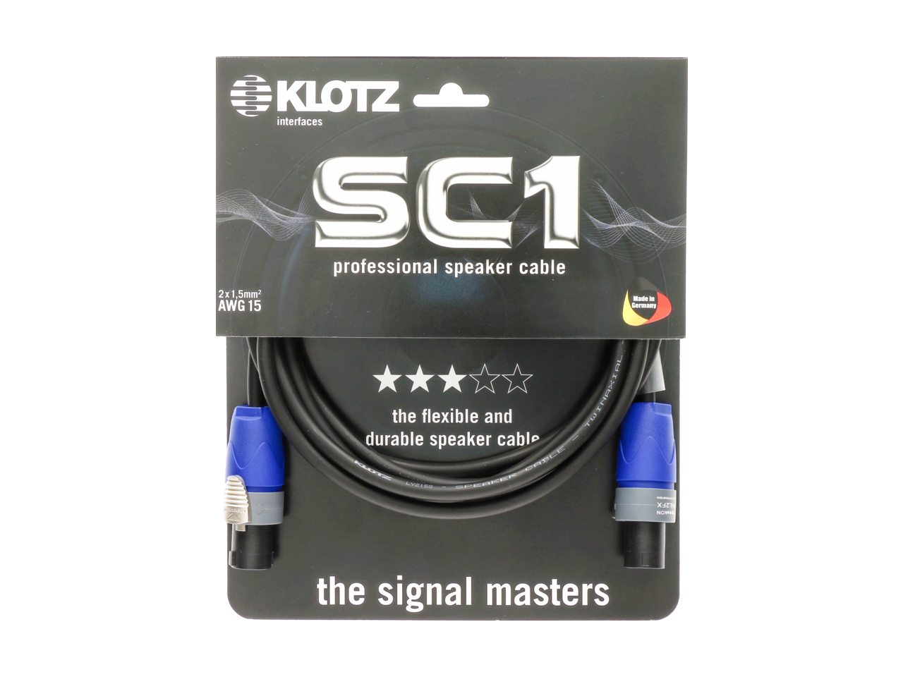 KLOTZ SC-1 Speaker Cable black 1m