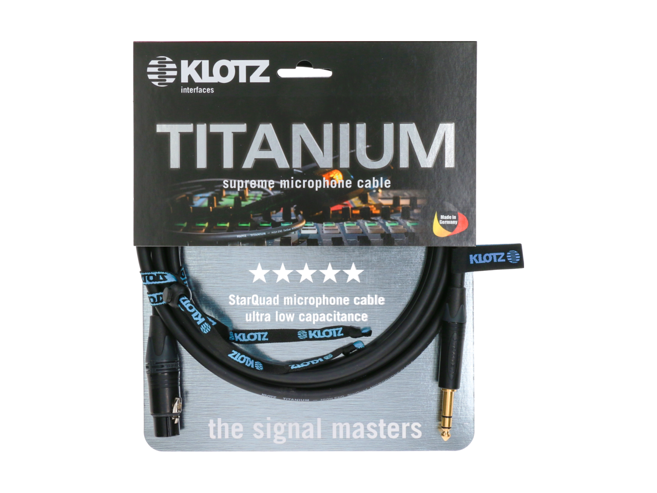 KLOTZ Titanium audio cable bk 3m