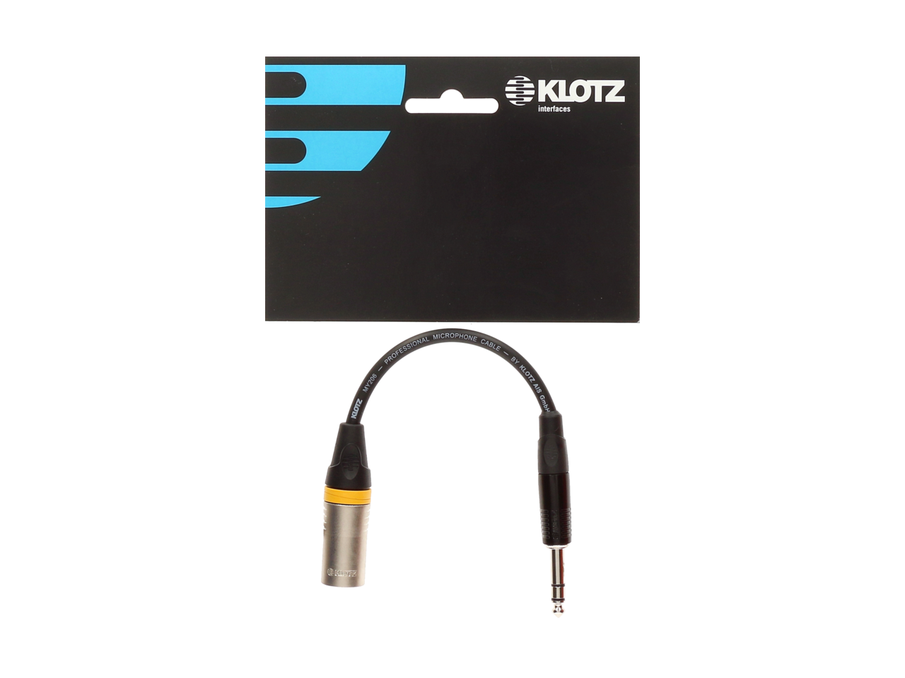 KLOTZ XLR M-Jack 1/4" - stereo Adapter - 0,2m, foto 3 van 4