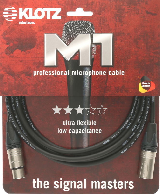 KLOTZ M1 Mic Cable bk - 5 meter professionele microfoonkabel, metaal, nikkel omhulsel