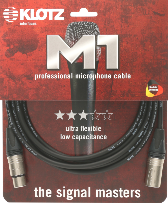 KLOTZ M1 Mic Cable bk - 20 meter professionele microfoonkabel, metaal, nikkel omhulsel