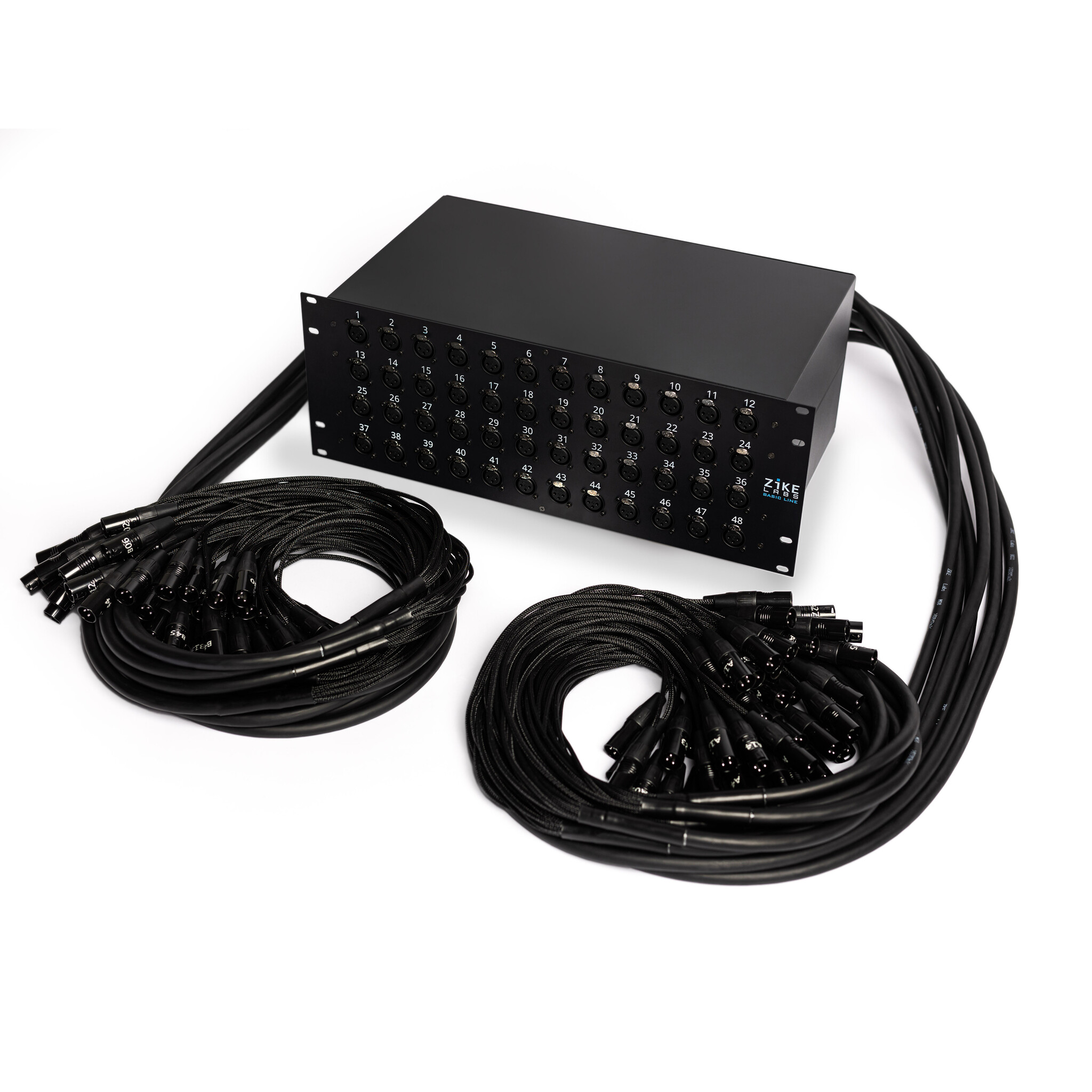ZiKe Labs Rack splitter with hardwired fanouts, 48ch Plus