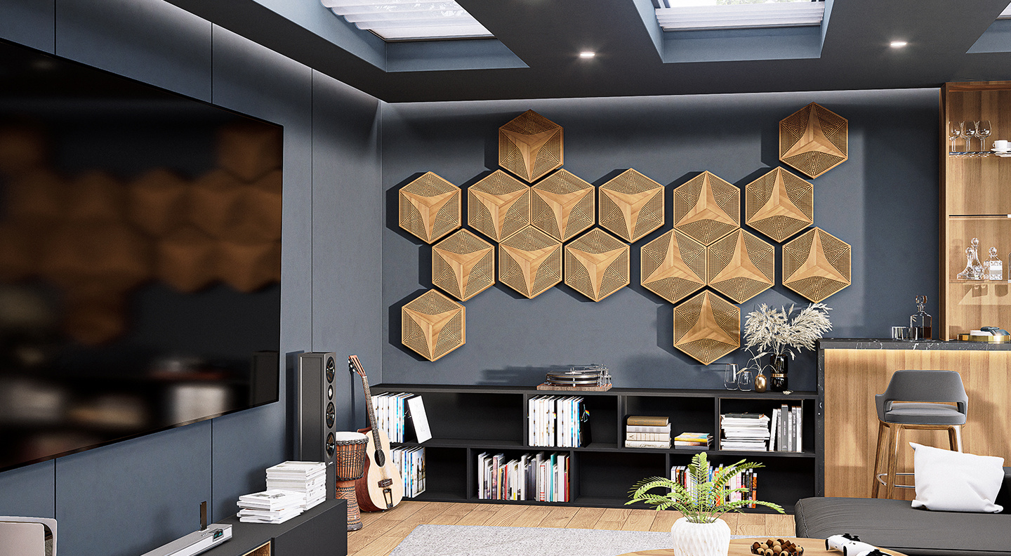 Form at Wood CM-A HEXAGO FLAT TRIANGLE EXTERNAL OAK, foto 4 van 6