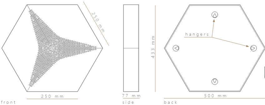 Form at Wood CM-A HEXAGO FLAT TRIANGLE EXTERNAL OAK, foto 6 van 6