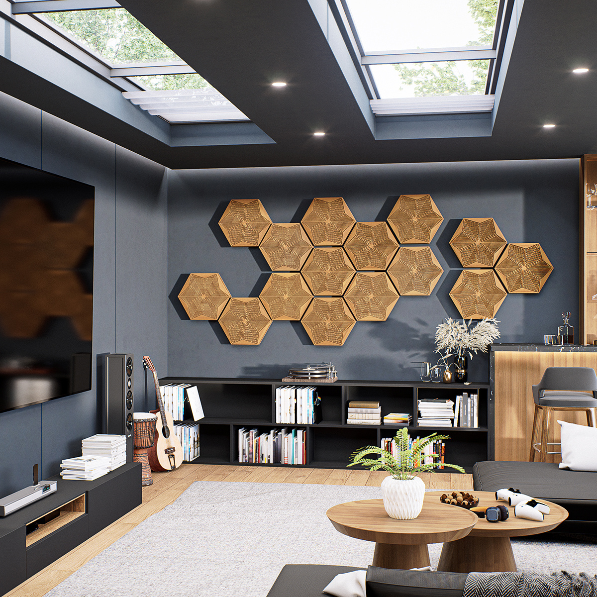 Form at Wood P-A HEXAGO FLAT STAR OAK, foto 6 van 6