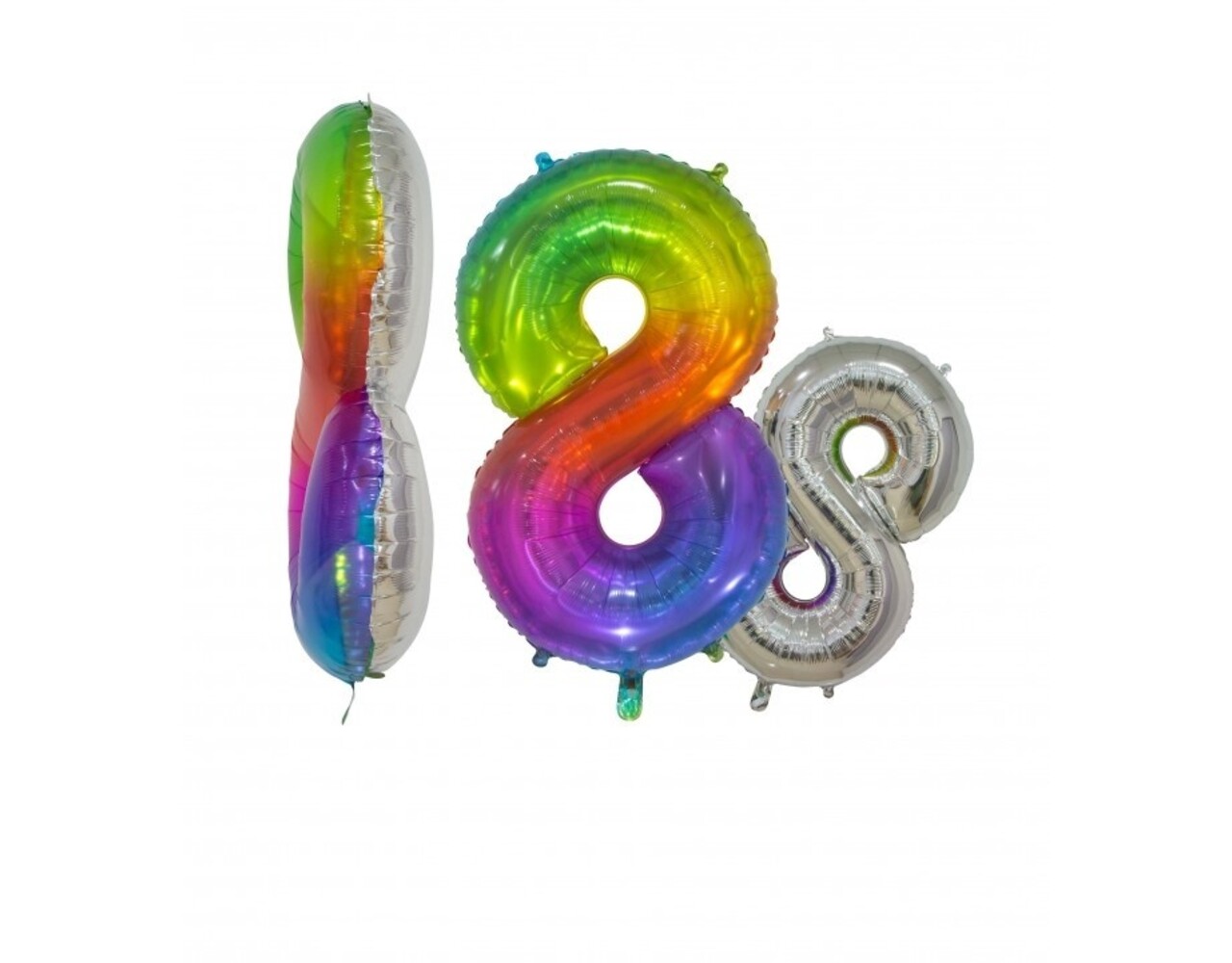 Ballons Chiffres Baudruche Arc-en-Ciel - 8" - Pour Anniversaires Et Fêtes - Lot De 1