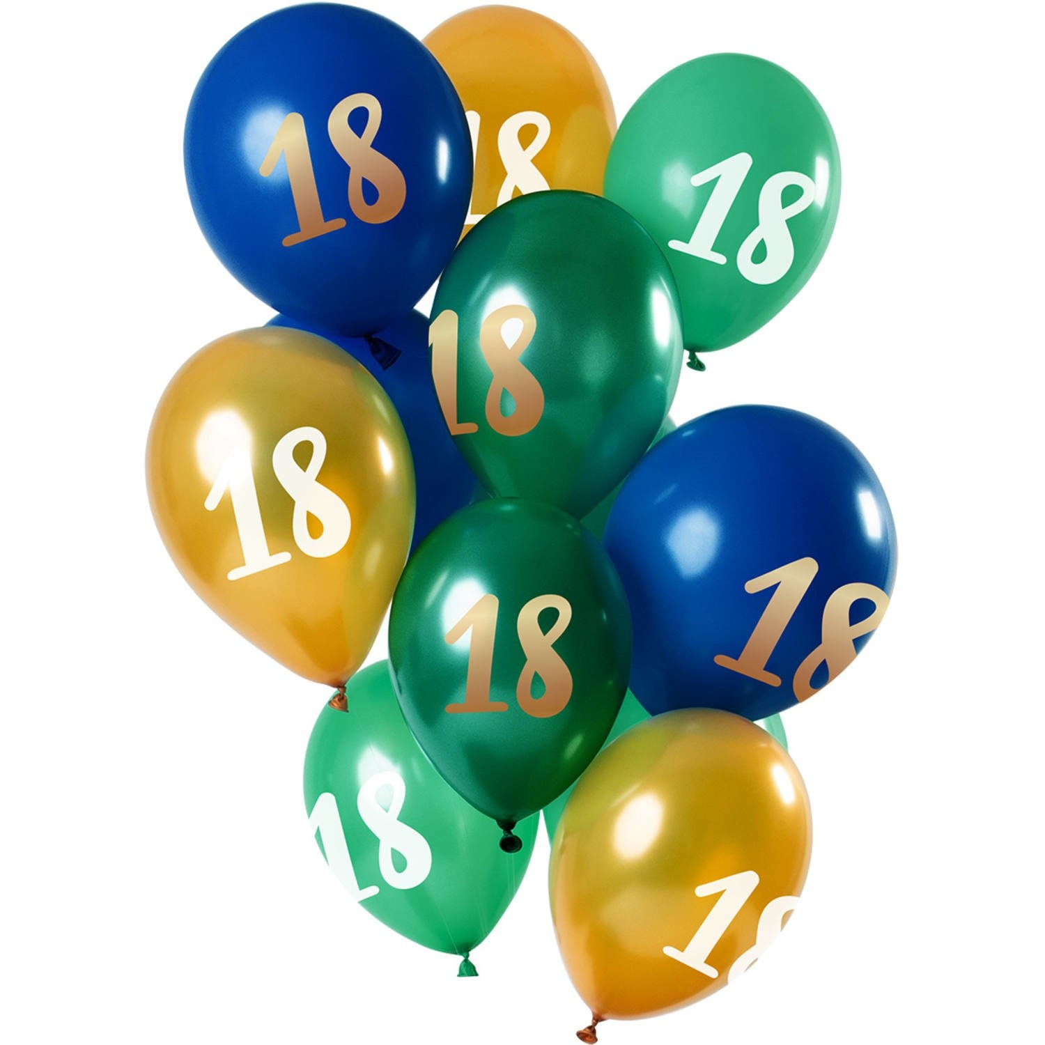 Ballons dorés 25 ans chromés 33cm 12pcs - Partywinkel