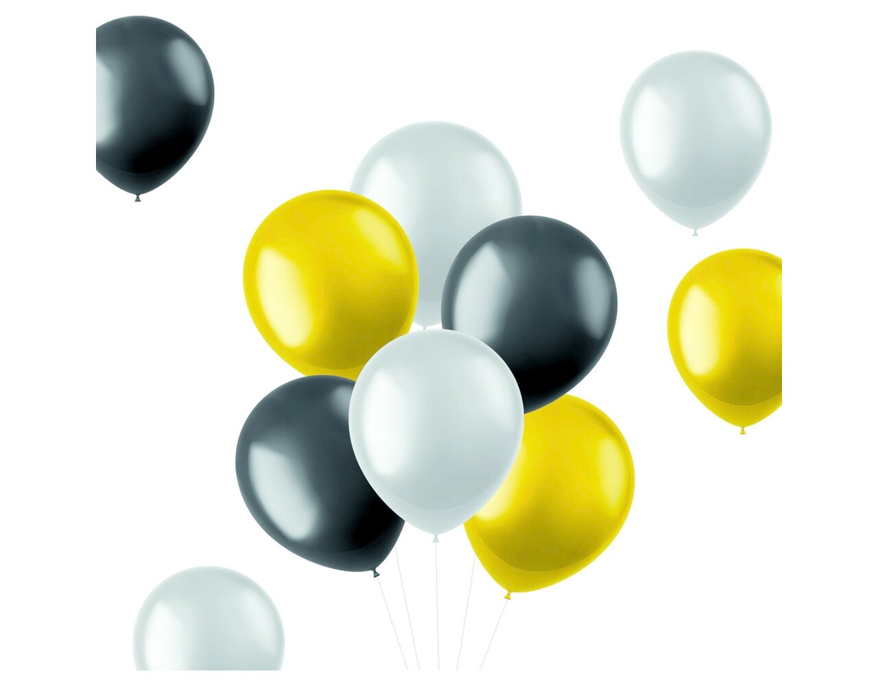 Ballons de baudruche colorés Noir Or Argent Métallique 33cm 100pcs