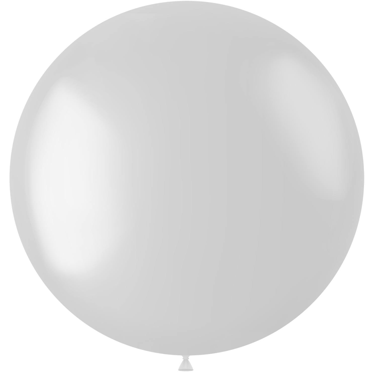Ballon blanc métallisé blanc nacré 78cm - Partywinkel