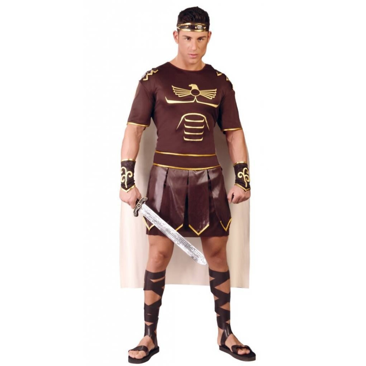 Déguisement de gladiateur romain blanc pour homme Centurion Warrior