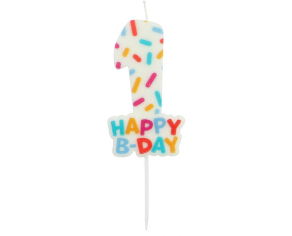 Bougie 1er anniversaire Fille 9,7cm - Partywinkel