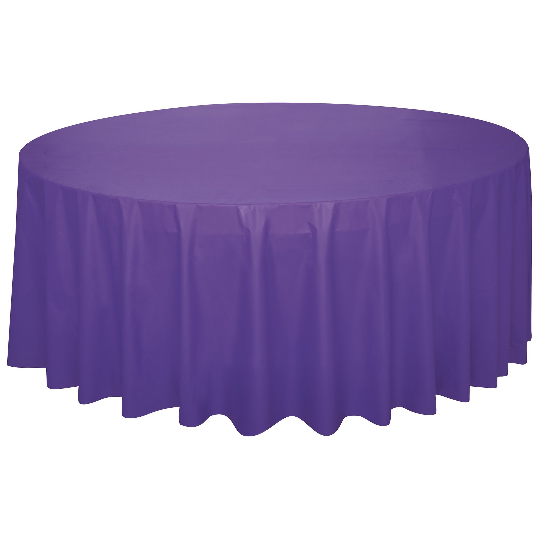 Nappe ronde fine transparente 213 cm de diamètre. Pour fête de