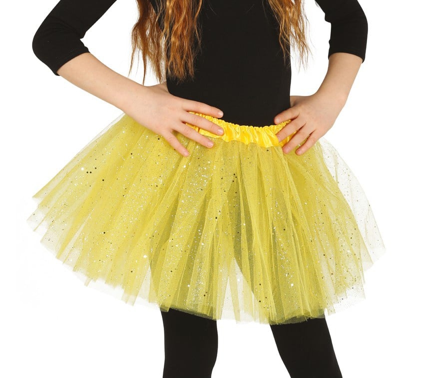 Tutú de tul amarillo para niños, talla única (paquete de 1), perfecto para  fiestas y actuaciones