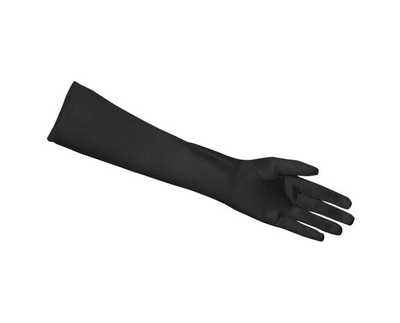 Guantes Largos Raso Negro - Partywinkel