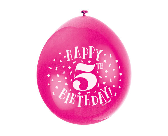 Globos Feliz Cumpleaños 5 Años 28cm 10pcs - Partywinkel