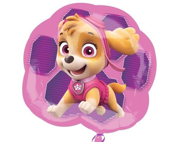 Vajilla desechable de la patrulla canina rosa para niños, juguete de látex,  papel de aluminio, decoración de globos, regalo de cumpleaños