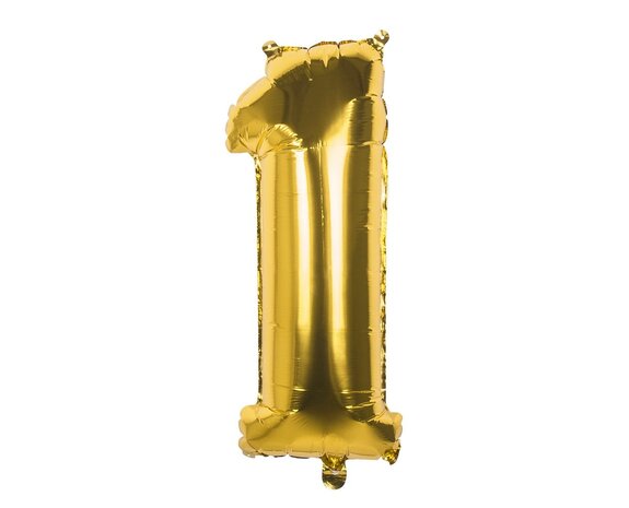 Globo Número Dorado 1 Año 36cm - Partywinkel