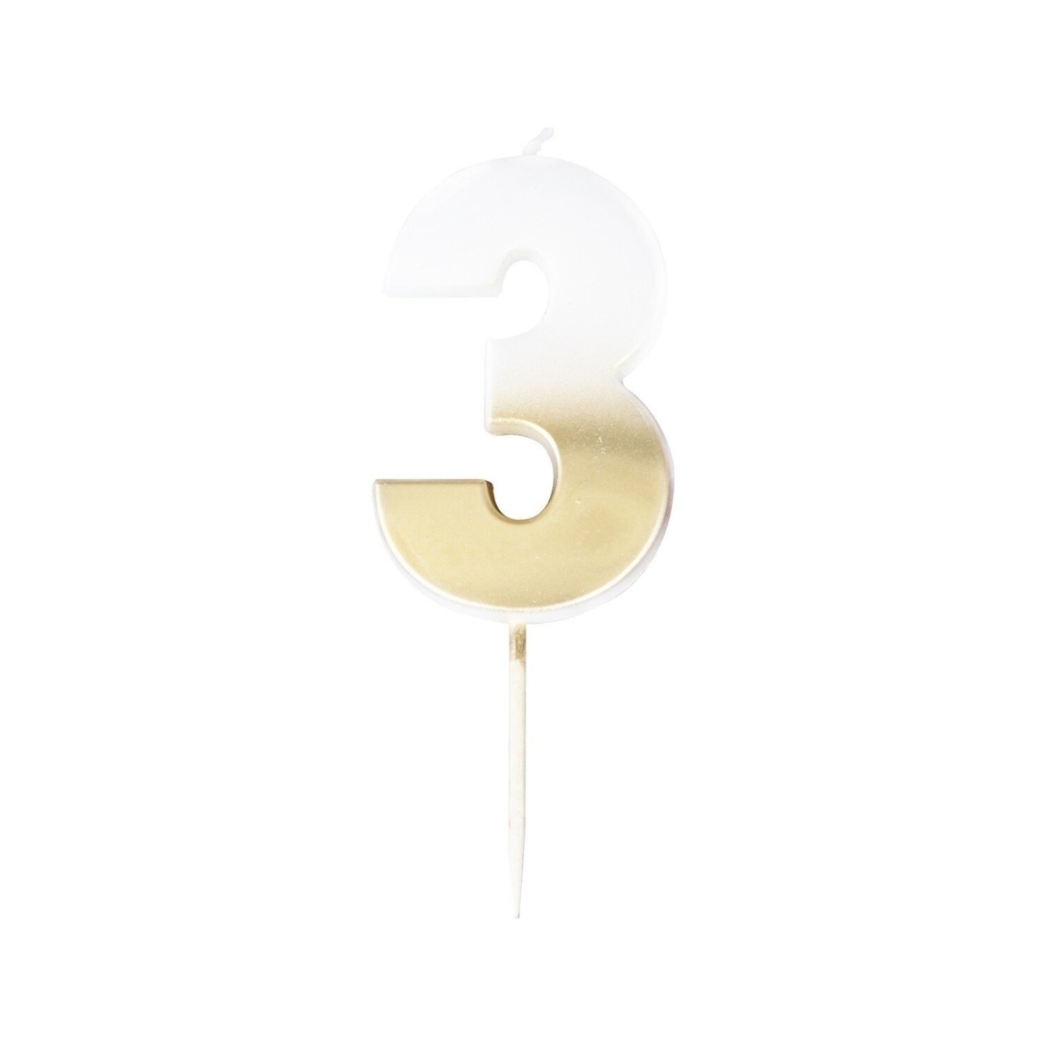 Vela Oro Blanco 1 Año 5cm - Partywinkel