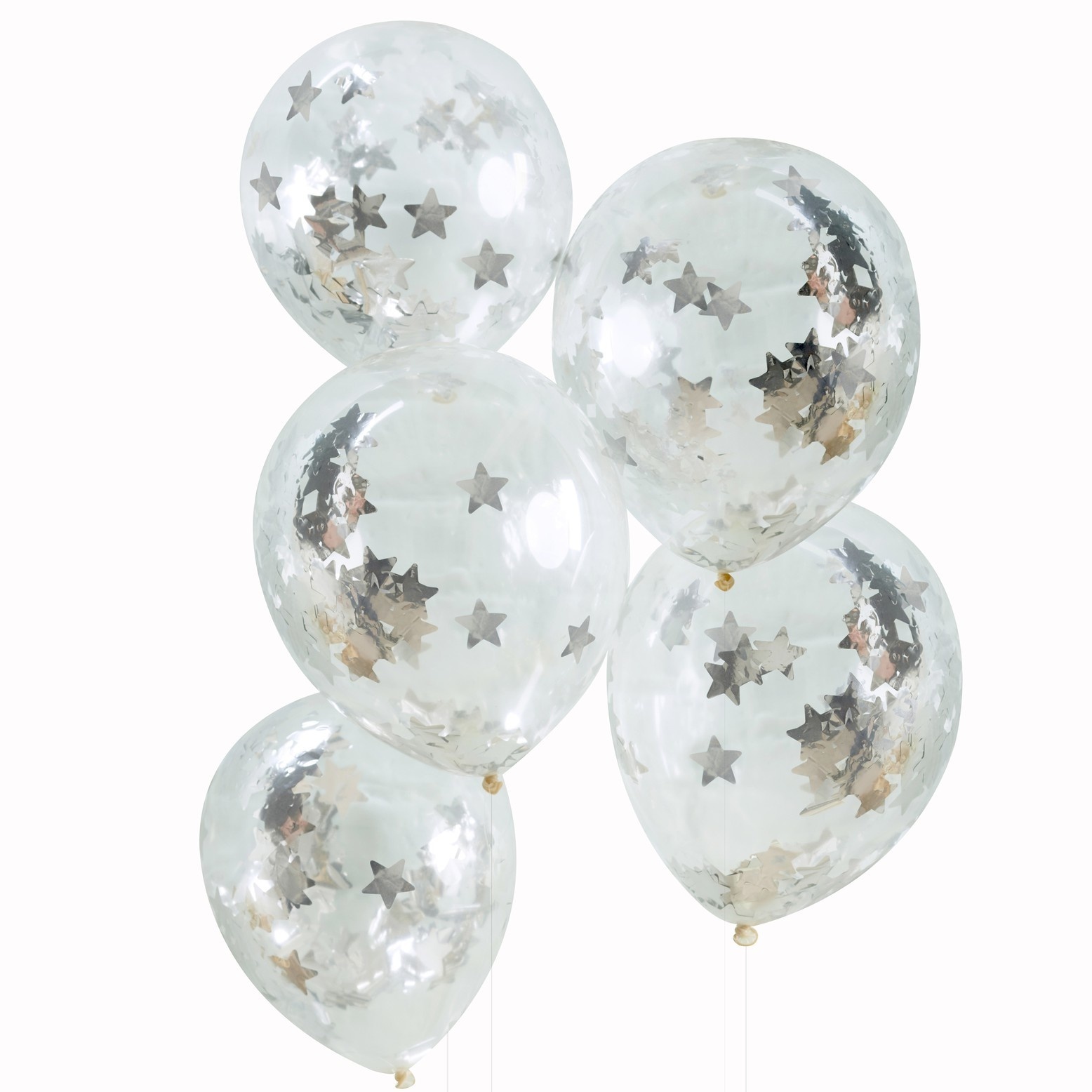 Globos Plateados Metálicos Moondust Plata 33cm 10pcs - Partywinkel