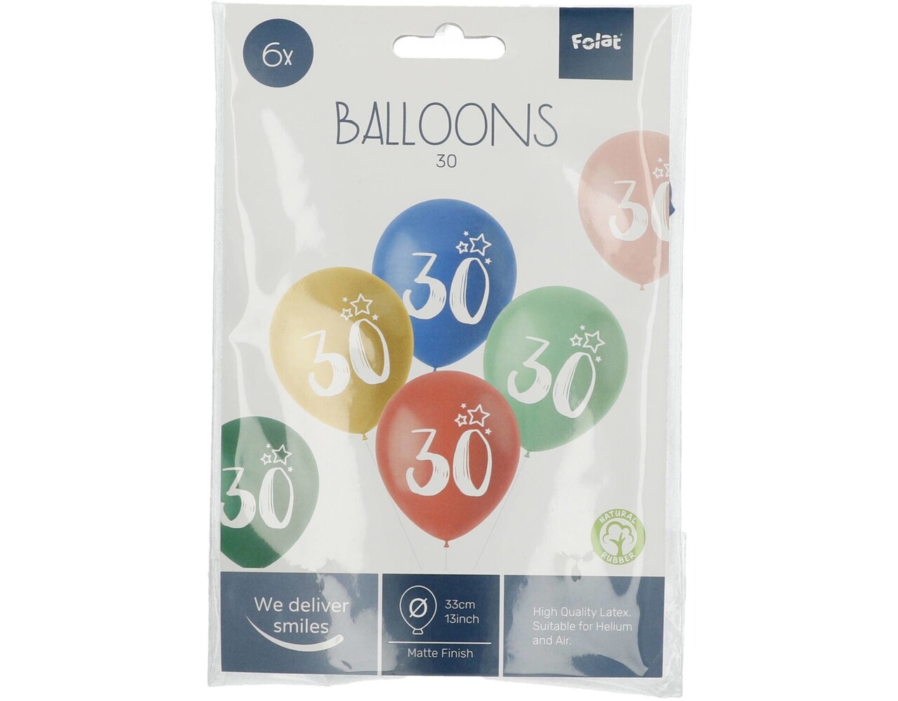 Palloncini 30 anni colorati 33cm 6pz - Partywinkel