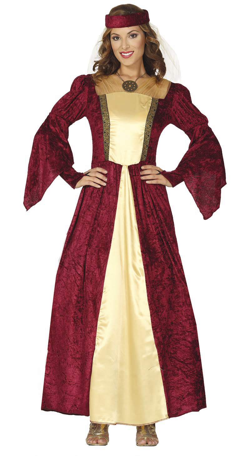 Costume Dama medievale rossa donna