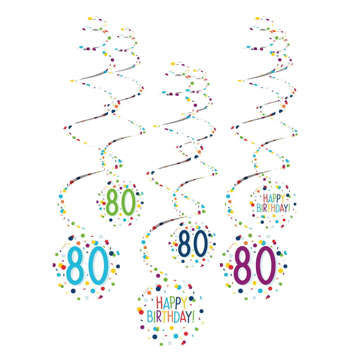 Appeso Decorazione 30 anni Buon Compleanno Coriandoli 61cm 6pcs -  Partywinkel