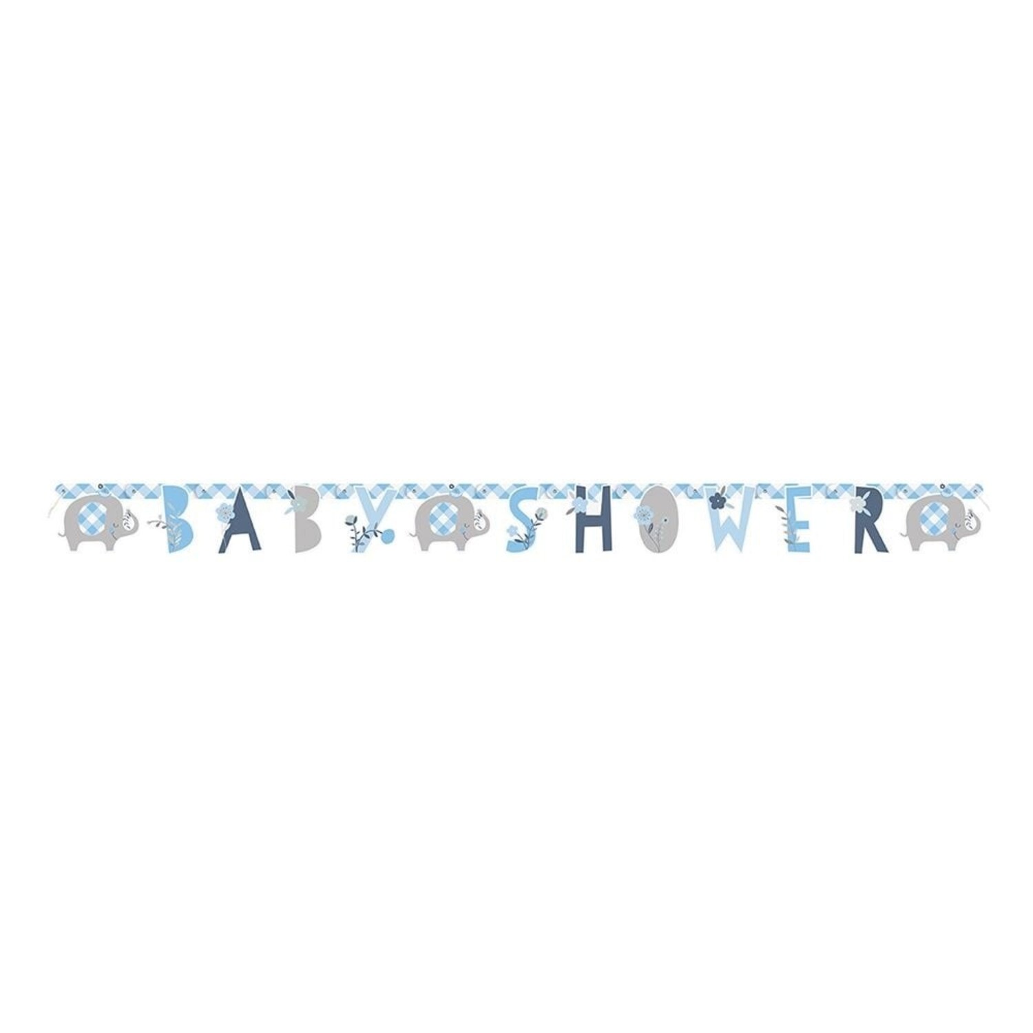 Lettera di nascita Ghirlanda Baby Shower Blu 1,65 m - Partywinkel