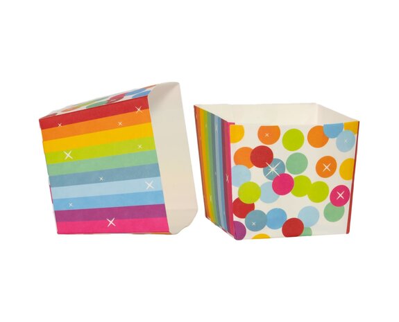 Scatole di caramelle di buon compleanno coriandoli arcobaleno 5 pezzi -  Partywinkel