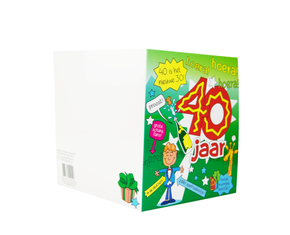 Biglietto di auguri 40 anni Uomo Cartoon 16,5 cm - Partywinkel