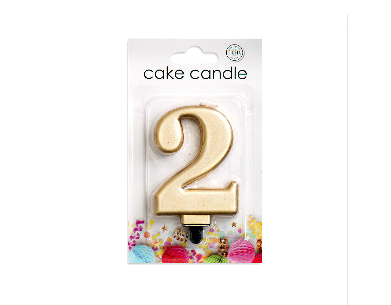 Candela 2 anni oro metallizzato 8 cm - Partywinkel