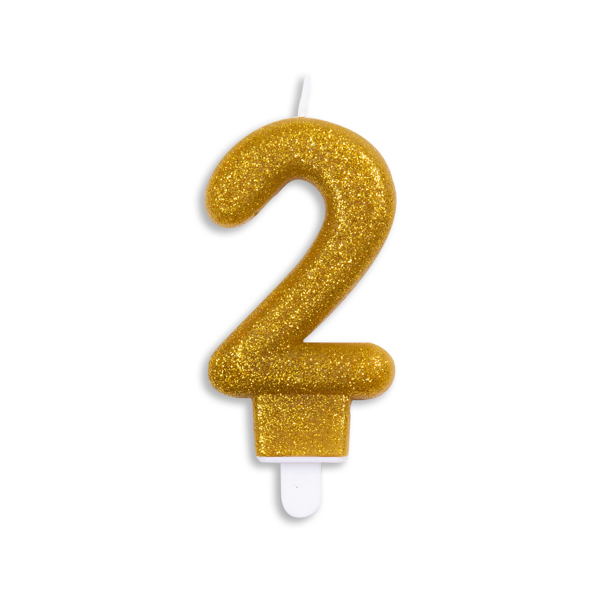 Candele 2 anni Cupcake oro 17,5 cm - Partywinkel