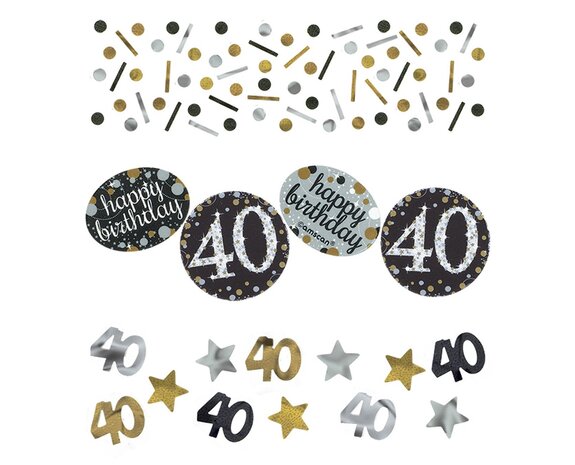 Coriandoli da tavola 40 anni Buon Compleanno 34gr - Partywinkel
