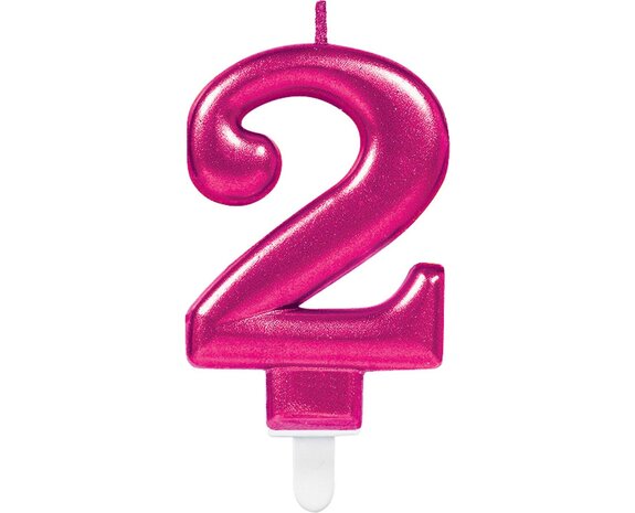 Candela 2 anni rosa 8 cm - Partywinkel