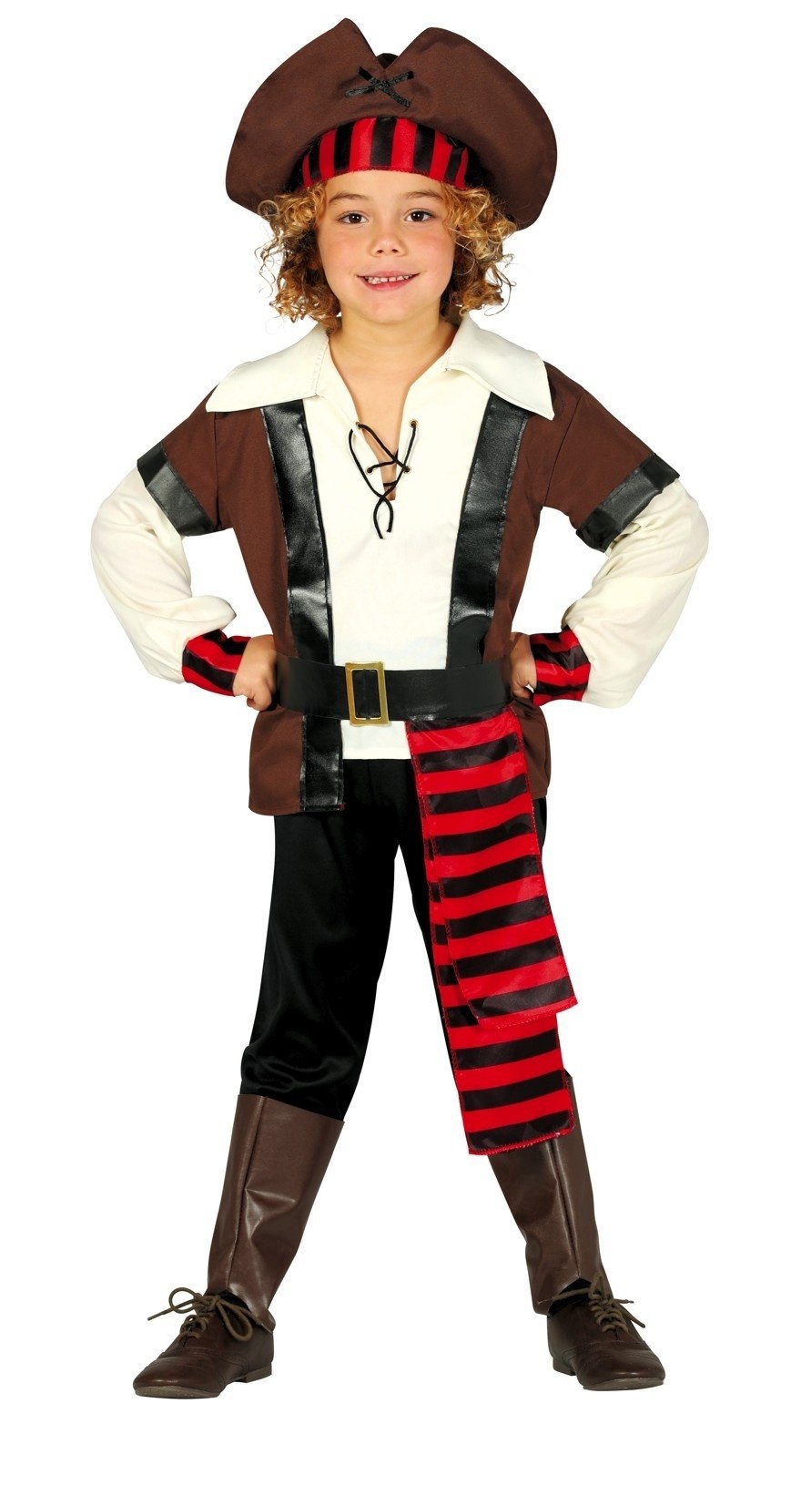 Costume Pirata Bambino 3-12 Anni - Completo Capitano Per Carnevale E Halloween Con Accessori - Foto 4