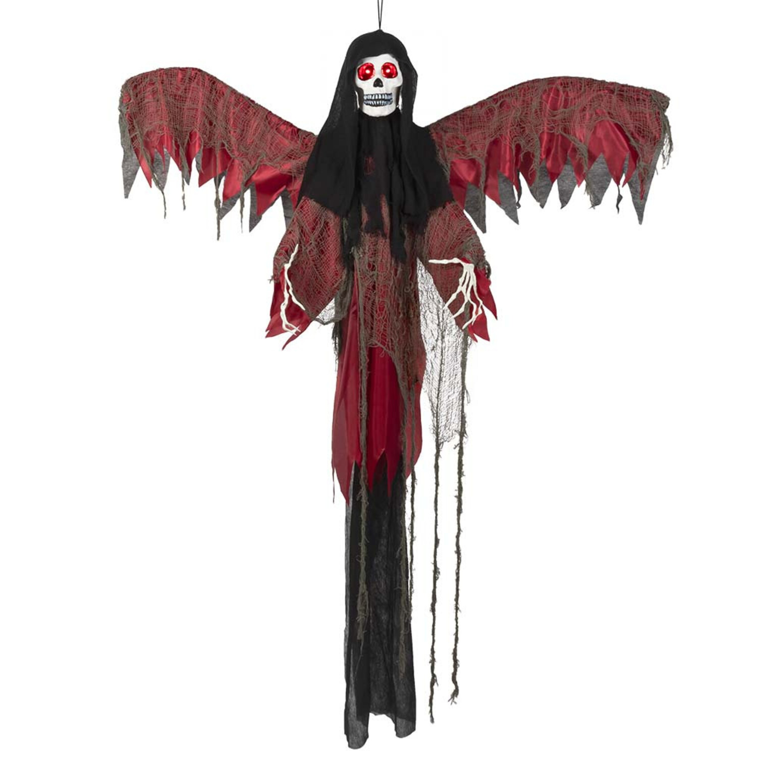 Scheletro volante di Halloween rosso 198 cm - Partywinkel