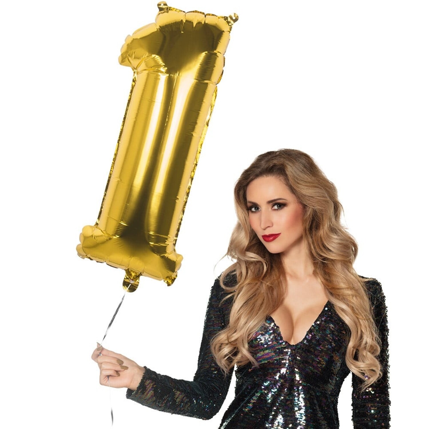 Palloncino numero d'oro 1 anno 86 cm - Partywinkel